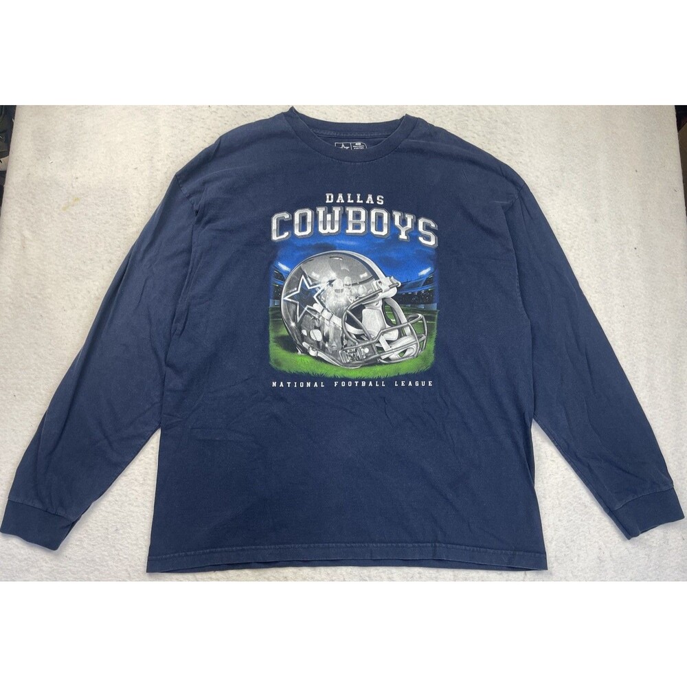 Dallas Cowboys NFL Team Apparel Men’s XL Blue Long Sleeve Graphic T-Shirt